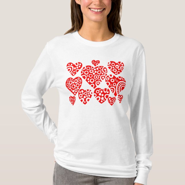 Camiseta Corazones - Rojo (Anverso)