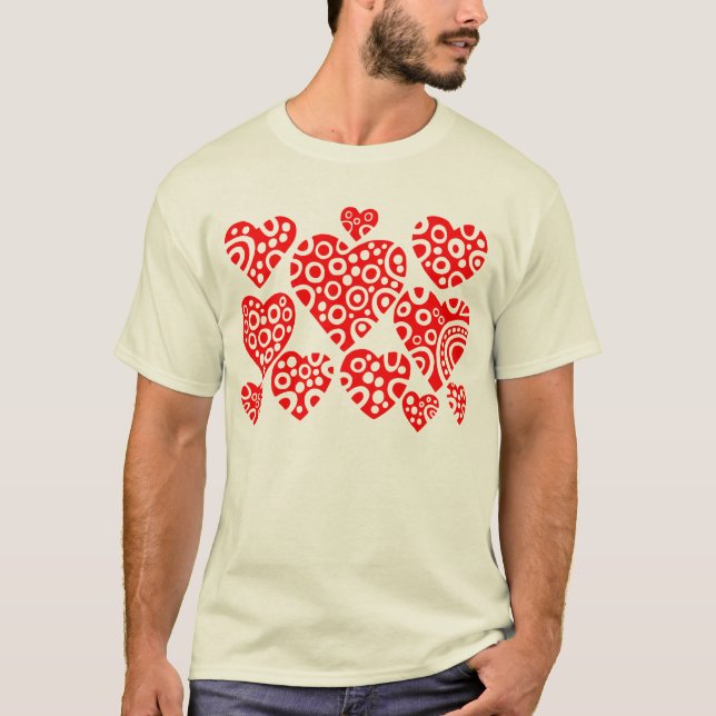 Camiseta Corazones - Rojo (Anverso)