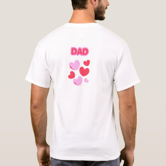 Camiseta Corazones Rojo Magenta Papá, GANÓ TU CORAZÓN Camis
