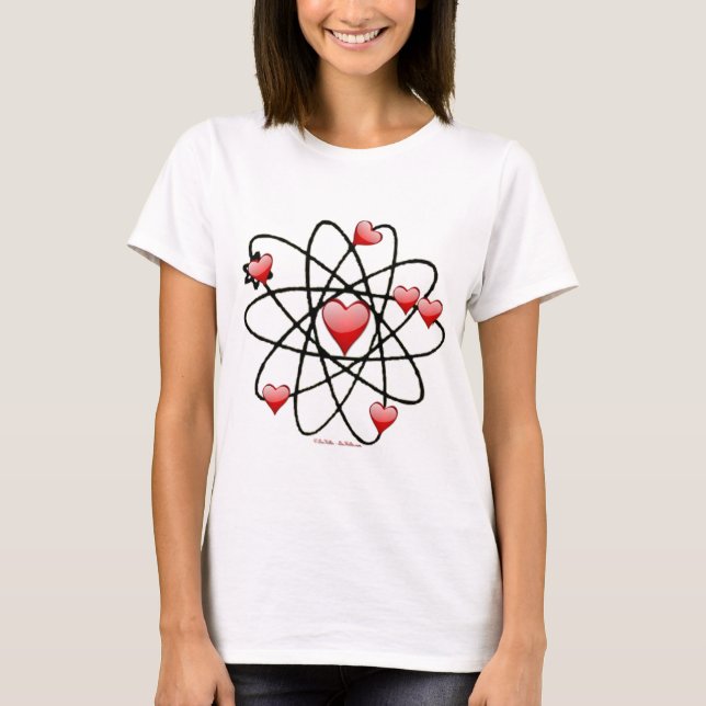 Camiseta Corazones rojos de San Valentín atómico (Anverso)