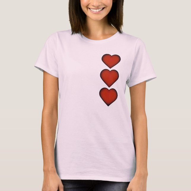 Camiseta Corazones rojos de verdad (Anverso)