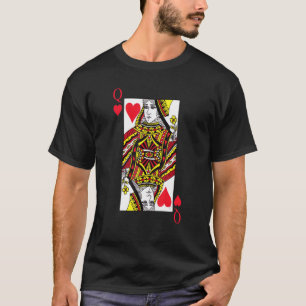 Camiseta Corazones Rojos Reina Ropa Ropa de Blackjack Póque