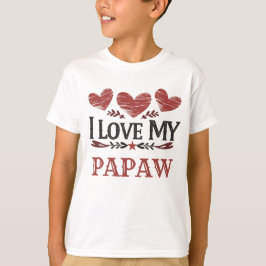Camiseta Corazones rojos rusos "Amo mi Papaw"