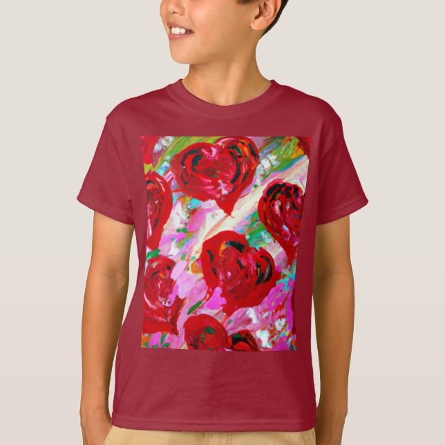 Camiseta Corazones rosados (Anverso)