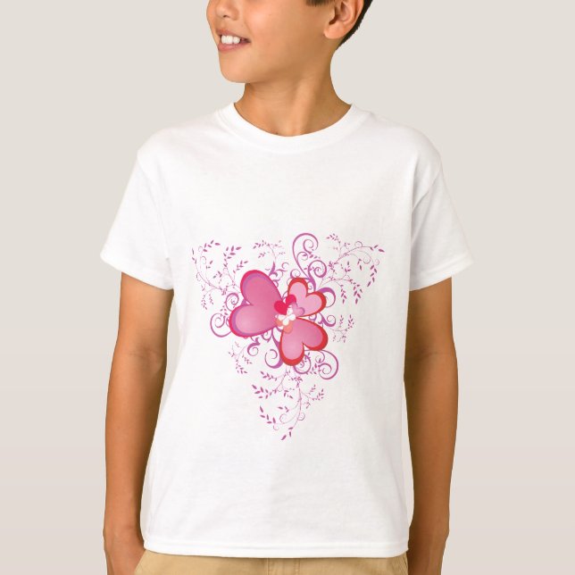 Camiseta Corazones rosados (Anverso)