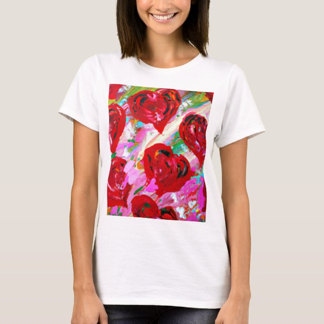 Camiseta Corazones rosados (Anverso)