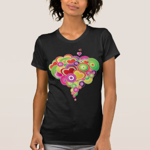 Camiseta Corazones rosados y verdes de PopArt