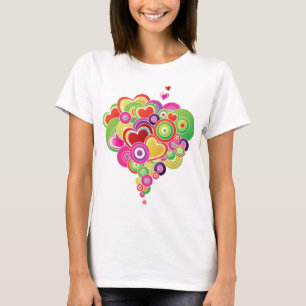 Camiseta Corazones rosados y verdes de PopArt