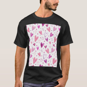Camiseta Corazones rosas y puntos de polka: Delicia románti