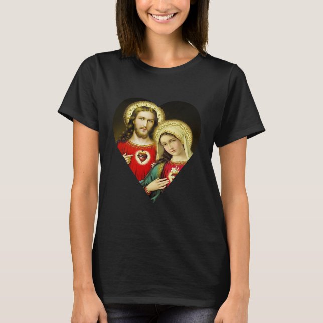 Camiseta Corazones sagrados Jesús María Humorosa Grande