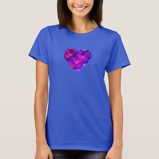 Camiseta Corazones vivos multicolores (Anverso)