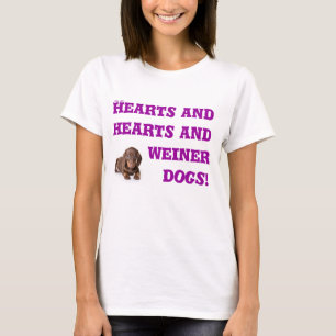 Camiseta Corazones y corazones y perros del weiner