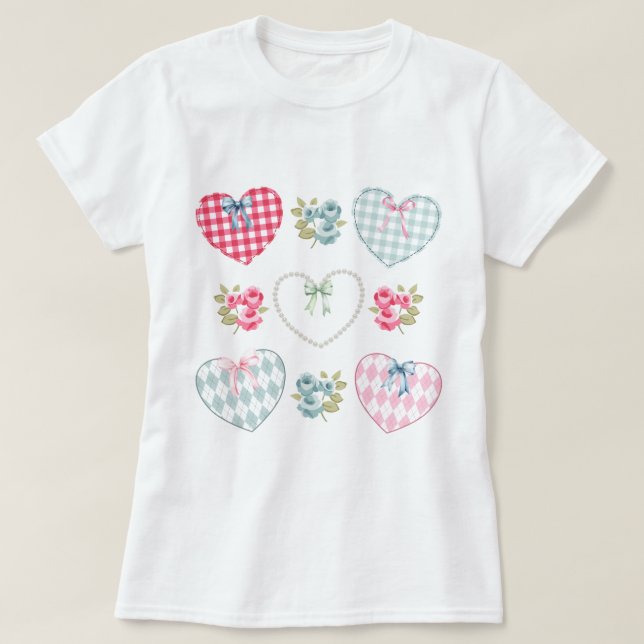 Camiseta Corazones y Flores (Diseño del anverso)