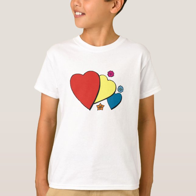 Camiseta Corazones y flores- (Anverso)