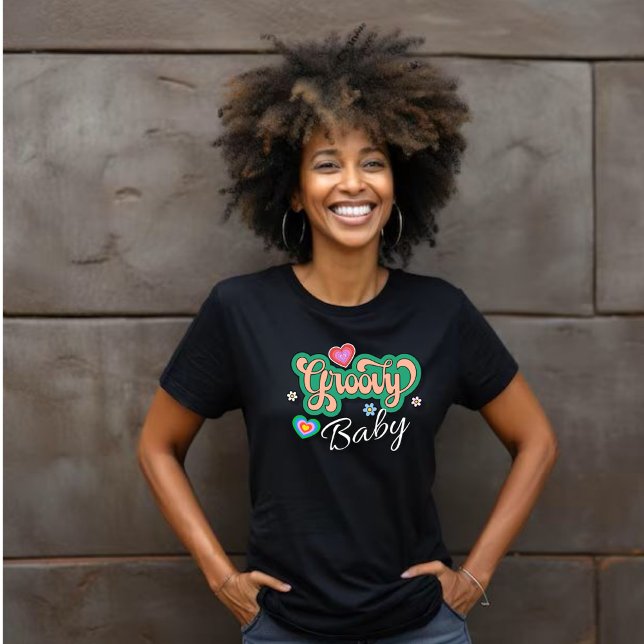 Camiseta Corazones y flores para bebés Groovy (Subido por el creador)
