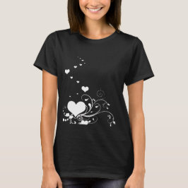 Camiseta Corazones y florituras elegantes minimalistas