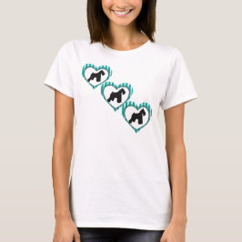 Camiseta Corazones y franjas de Schnauzers