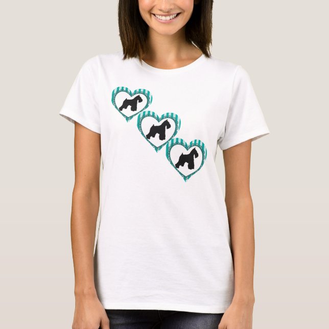 Camiseta Corazones y franjas de Schnauzers (Anverso)