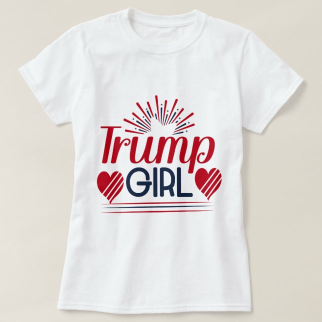 Camiseta Corazones y fuegos artificiales Chicas de Trump (Diseño del anverso)