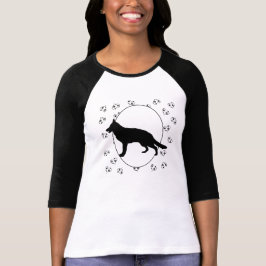 Camiseta Corazones y huellas de perros pastores alemanes
