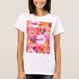 Camiseta Corazones y labios