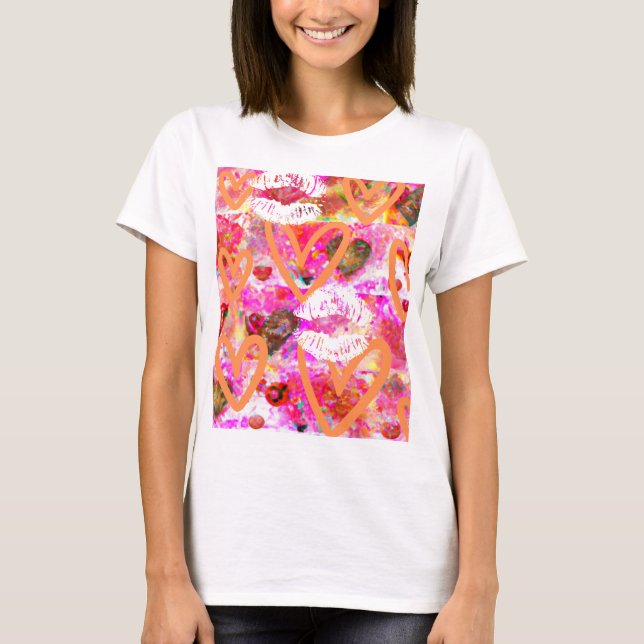 Camiseta Corazones y labios (Anverso)