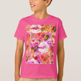 Camiseta Corazones y labios