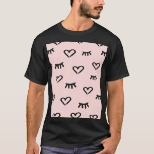 Camiseta Corazones y ojos: boceto de cosecha de cosecha de 