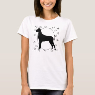 Camiseta Corazones y Pawprints de great dane