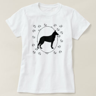 Camiseta Corazones y Pawprints de Malinois del belga