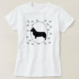 Camiseta Corazones y Pawprints del Corgi Galés del Pembrok