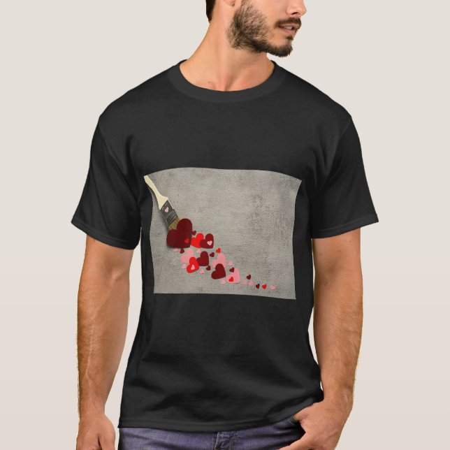 Camiseta Corazones y pincel de amor (Anverso)