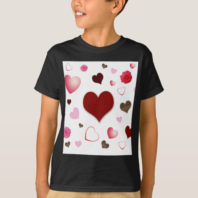 Camiseta Corazones y Rosas (Anverso)