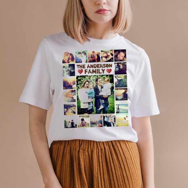 Camiseta Corazones y texto de Collage de fotos personalizad (Subido por el creador)