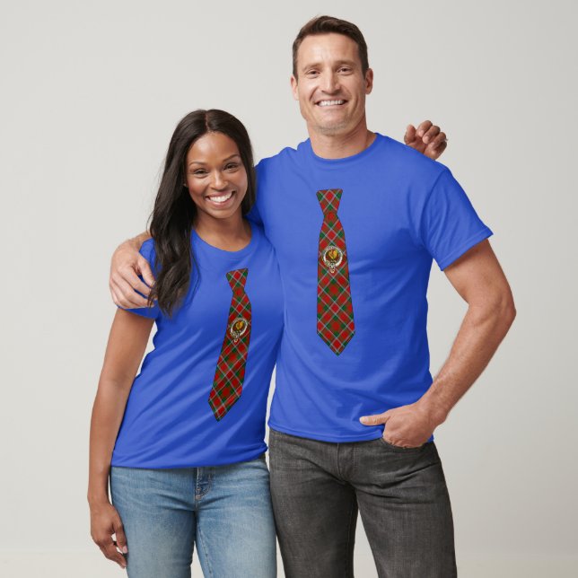 Camiseta Corbata con Insignia y Tartán Escocés de Sinclair (Unisexo)