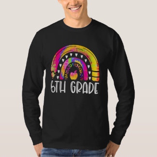 Camiseta Corbata de 6º grado de leopardo arcoíris Dye para