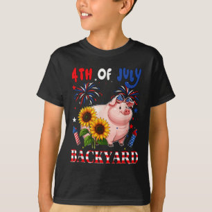 Camiseta Corbata de Cerdo de Traspatio del 4 de Julio Bande