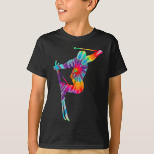 Camiseta Corbata de esquí teñida vintage retro esquiador 