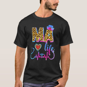 Camiseta Corbata de Leopardo Tie Dye Estetoscopio Ma Life E