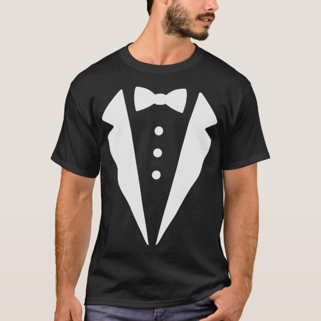 Camiseta Corbata de moño divertida de esmoquin Traje formal (Anverso)