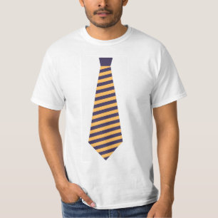 Camiseta Corbata falsa azul y dorada