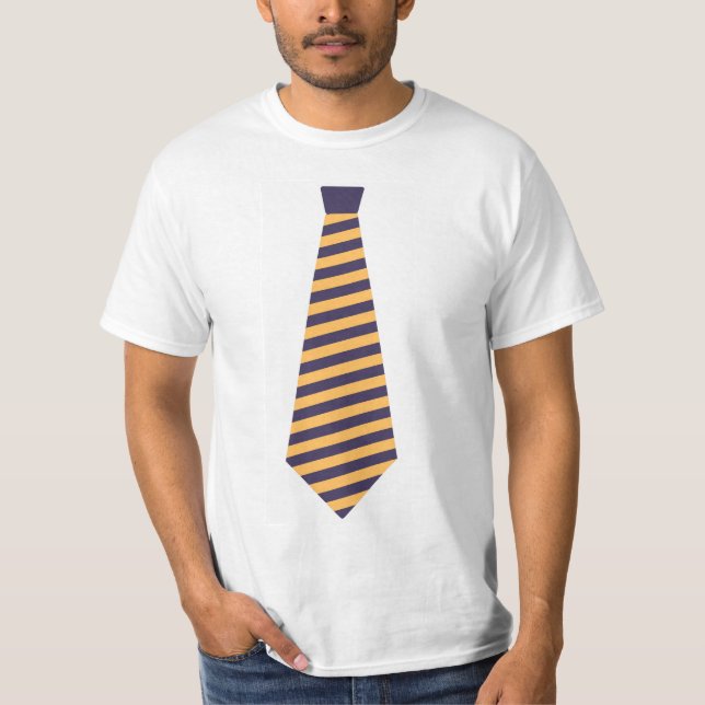 Camiseta Corbata falsa azul y dorada (Anverso)