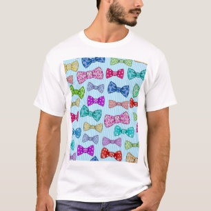 Camiseta Corbata, rayas azules, acuarela.