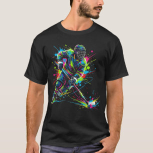 Camiseta Corbata teñida de jugador de hockey sobre hielo co