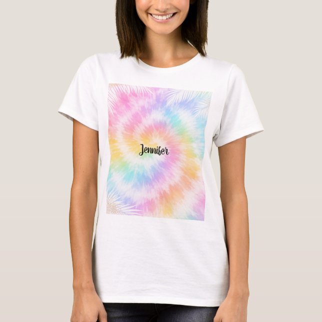 Camiseta Corbata teñida pastel rosa chic femenino           (Anverso)