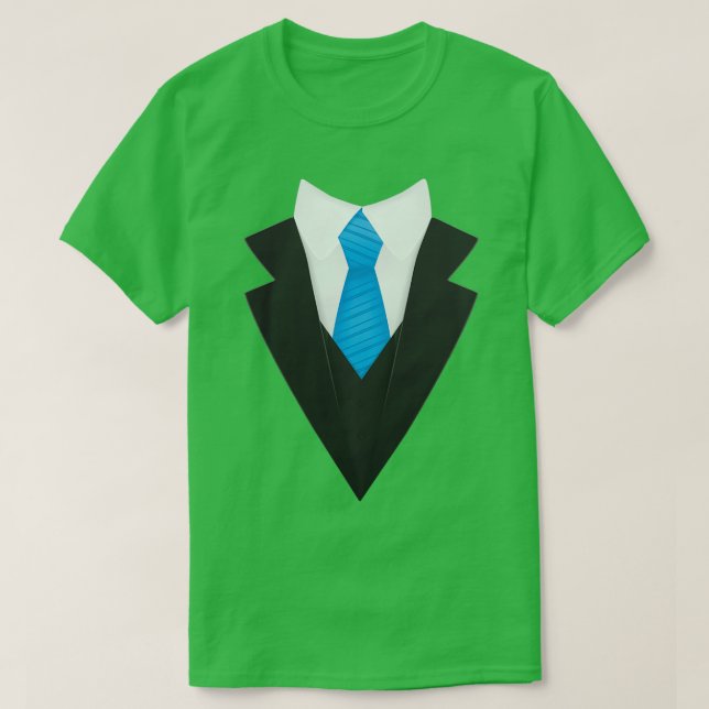 Camiseta Corbata vestimenta formal en azul bebé (Diseño del anverso)