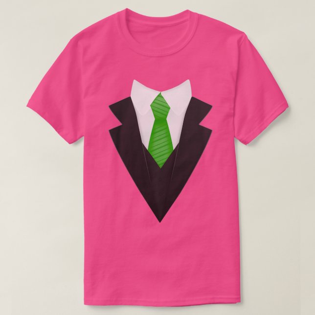 Camiseta Corbata vestimenta formal en verde ácido (Diseño del anverso)