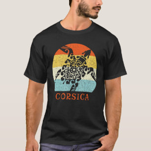 Camiseta Córcega Francia Vintage Retro Turtle European Vaca