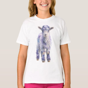 Camiseta Corderitos Estilizados con Tinte Púrpura para Niño