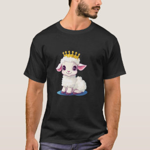 Camiseta Cordero Coronado Adorable para un Toque Regio